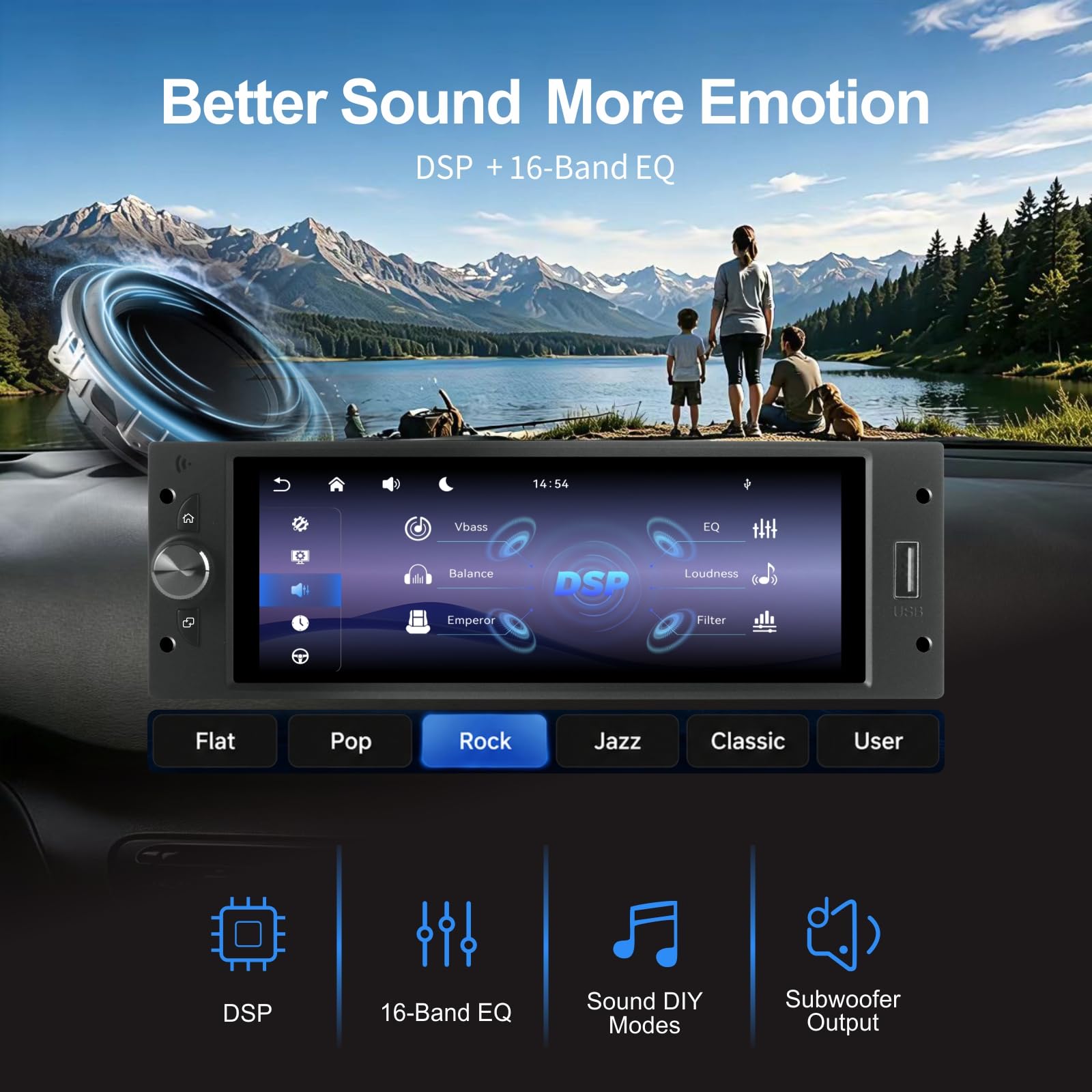 Autoradio 1 DIN con schermo per Peugeot 206 207 307 308 3008 5008 Citroën C2 C3 C4 Picasso, Wireless CarPlay Android Auto Radio, Sistema Linux, Bluetooth, Touchscreen, FM/AM RDS, Plug & Play