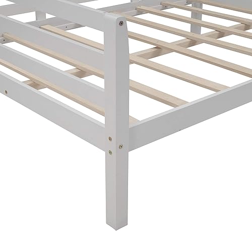 Miniatura 4 de Harper &amp; Bright Designs Marco de sofá cama de tamaño matrimonial, cama de día completo de madera con soporte de listones de madera, marco de cama