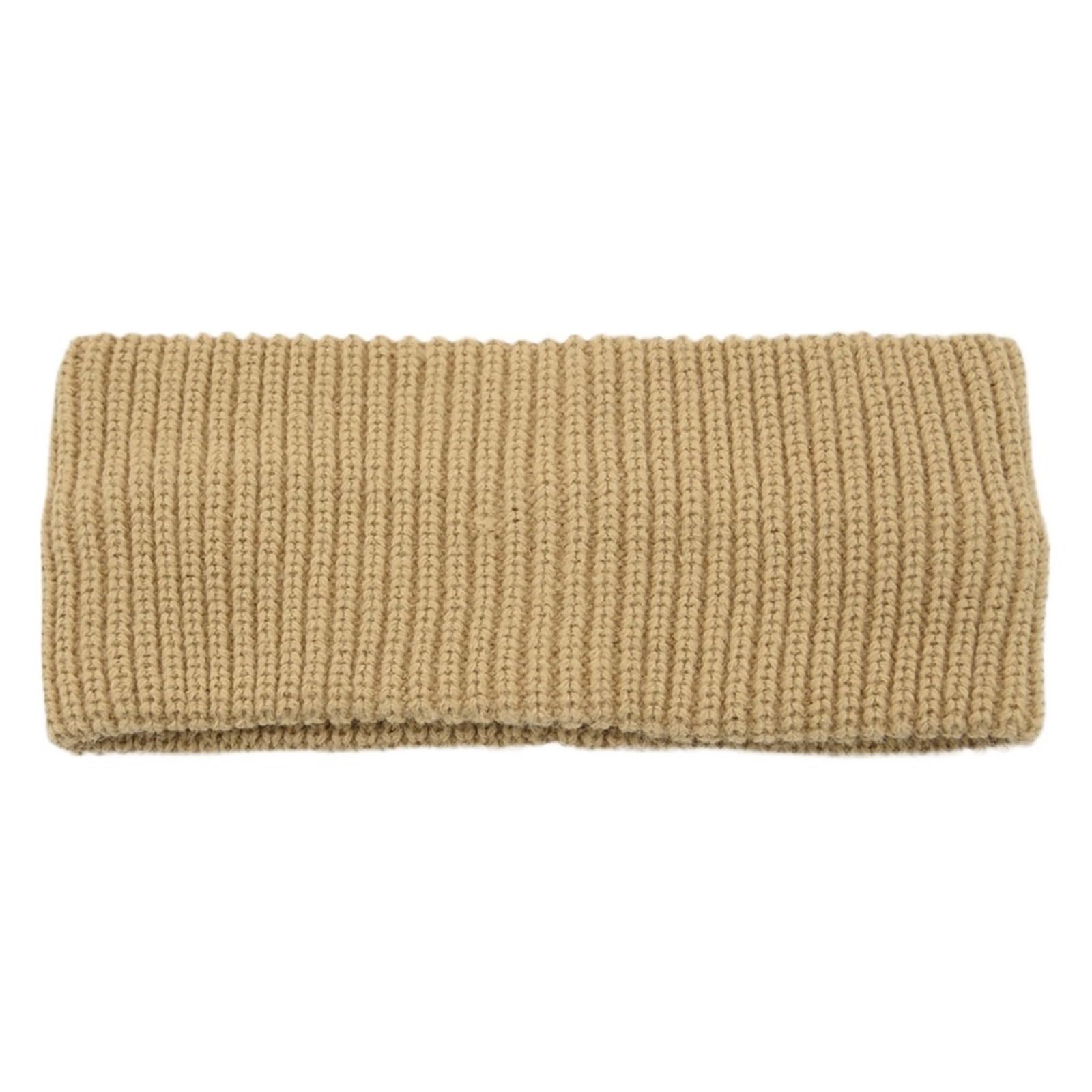 Stirnband 3PCS Einfache Feste Farbe Gestrickt Breiten Stirnband Frauen Sport Haarbänder Vertikale Gestreiften Kopf Abdeckung Winter Ohr Wärmer Winter Stirnband(Brown A)
