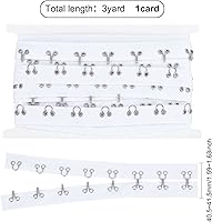 Vista 2 de FINGERINSPIRE Cinta de algodón de 3 yardas x 1.6 pulgadas con gancho y ojal, espacio de 1.2 pulgadas/1.2 in, ribete blanco con gancho, cordón