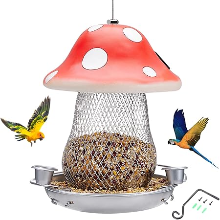 EXLIPO Solar Bird Feeder for Outdoors Hanging, Waterproof