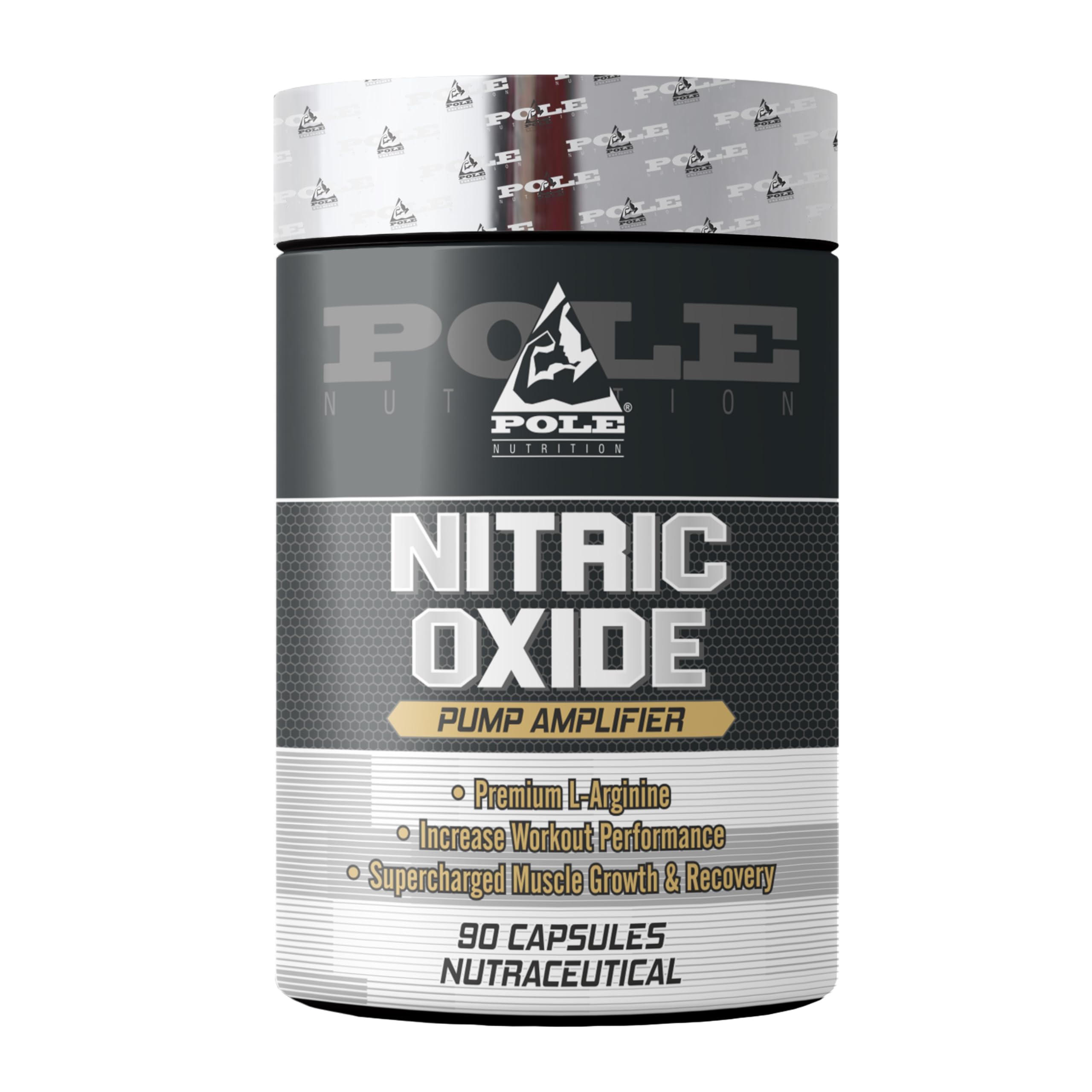 Pole Nutrition Nitric Oxide for Muscle Growth, Recovery & Workout Performance - 90 Capsules | Premium N.O. Supplement for Enhanced Fitness
