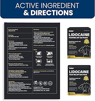 Sumifun 4% Lidocaine Pain Relief Patches - 36 Count Patches for Back, Shoulder, Muscle, Joints, Knee Pain Relief - Lower Back Pain Relief Products - Pain Patches Maximum Strength Lidocaine