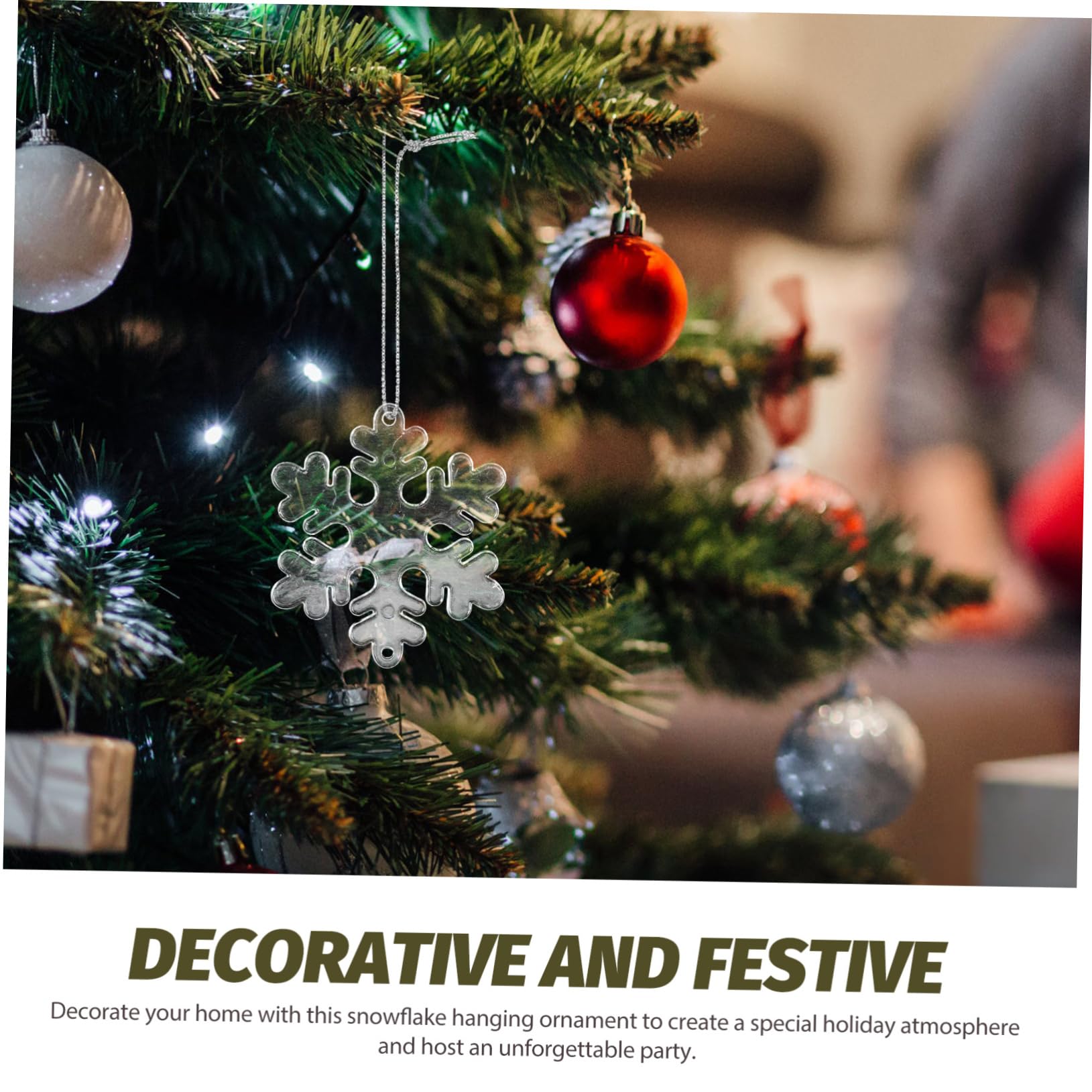 PRETYZOOM 300 STK transparente Schneeflocke winterdeko Weihnachts Party Weihnachtsschneeflockenverzierungen hängende Bunte Schneeflocke Weihnachtsschneeflocke- Weihnachtsbaum