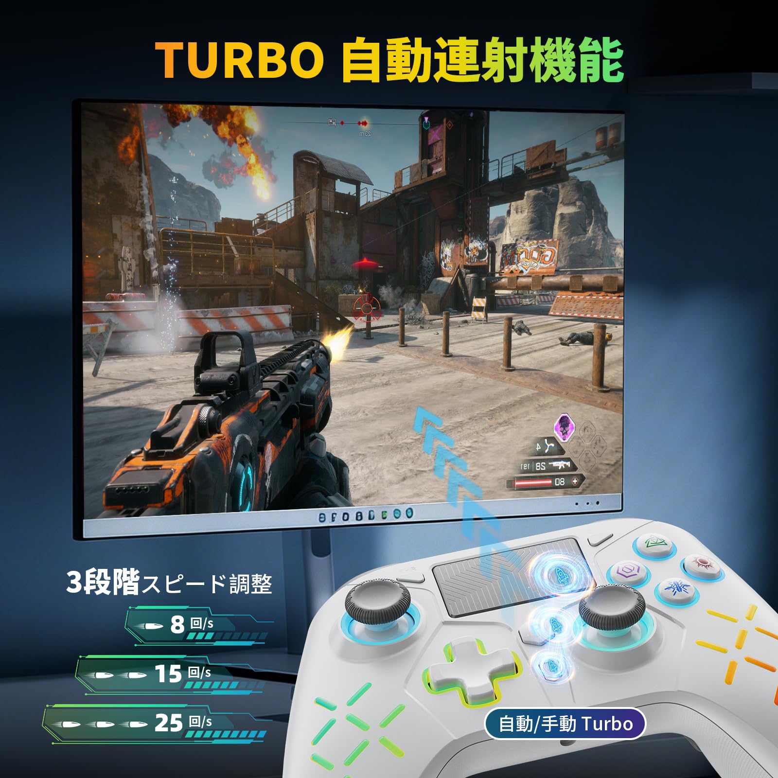 Amazon.co.jp: コントローラー PS5 無線/有線接続 2.4Gレシバー付き 16