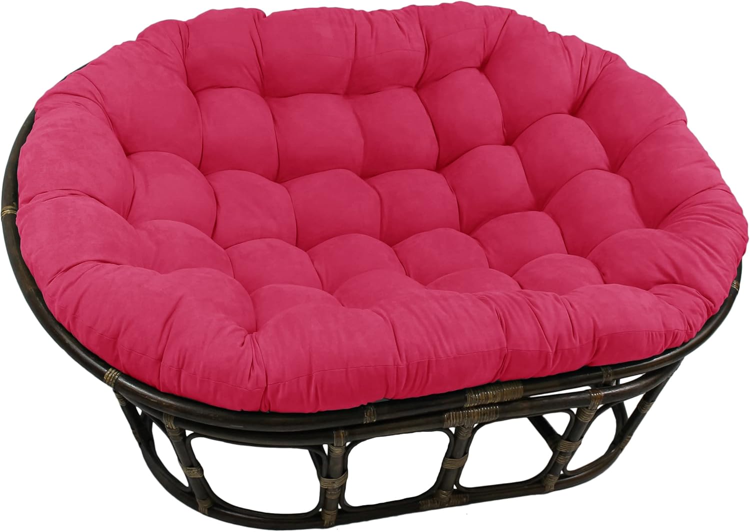 Blazing Needles Microsuede Double Papasan Cushion, 1 Count (Pack of 1), Berry Berry