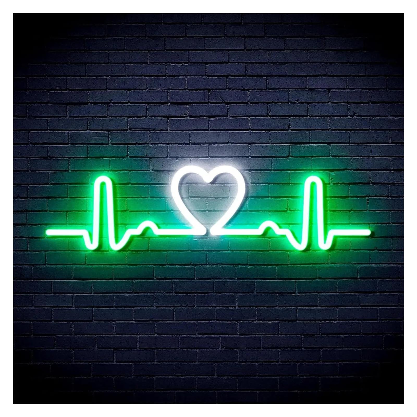 Shouxi A Sign Lamp Electrocardiogram Nd Love Neon Sign 5V Usb Power Supply, Used For Bedroom Wall Decoration 14.65Cmx47cm(A)