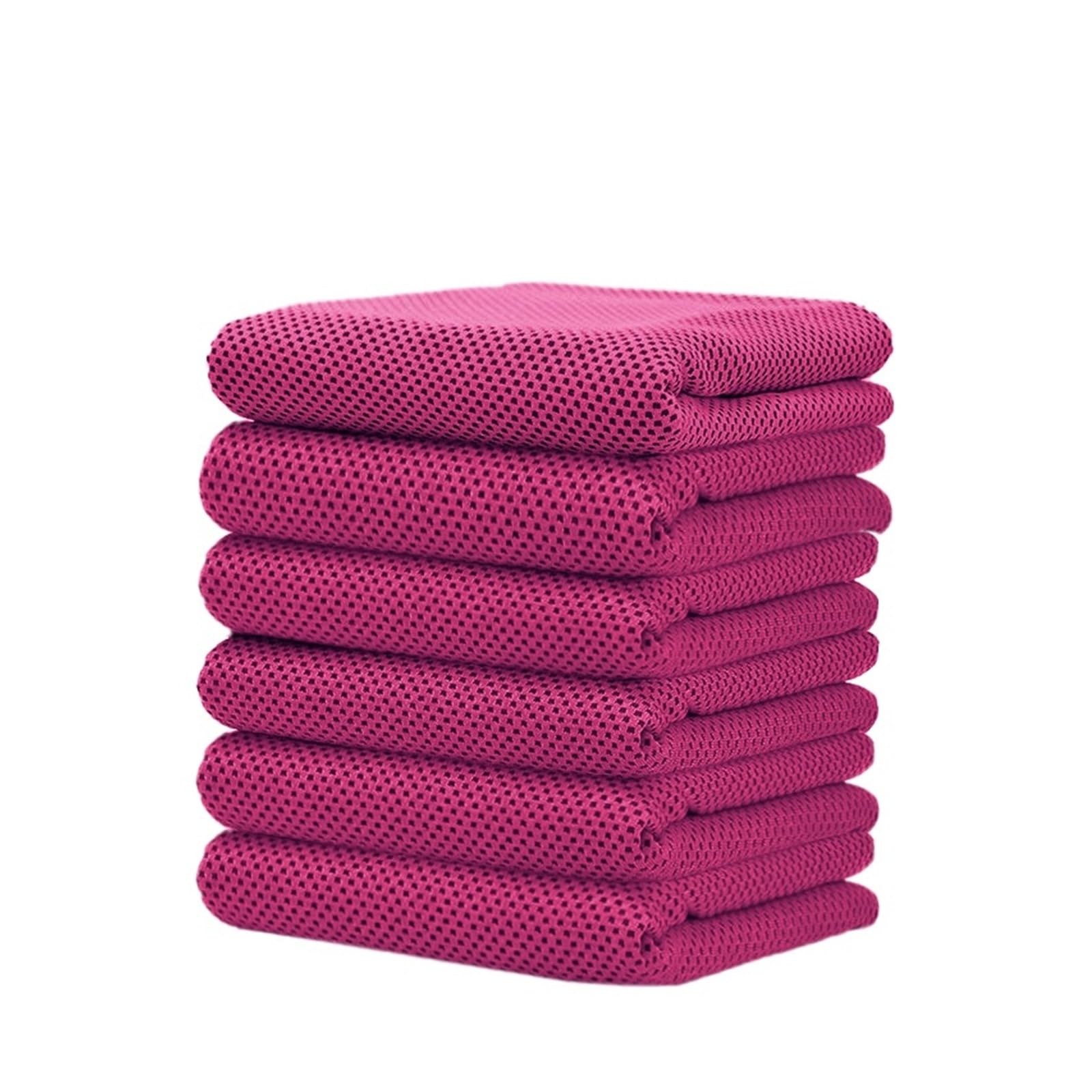 HNULGVI Cooling towel 6Pcs Cooling Towels 90x30cm Soft Breathable Quick-Dry(6 Pcs Rose Red)