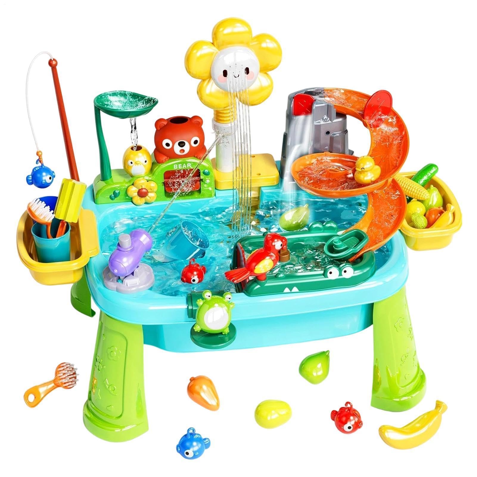 Water Play Table – ABS 59x33x42cm | Sensory Table With A Running Function | Water Table1 | Interactive Kids Activity Station For Indoor Outdoor Play Learning And Sensory Development Designed To Encour