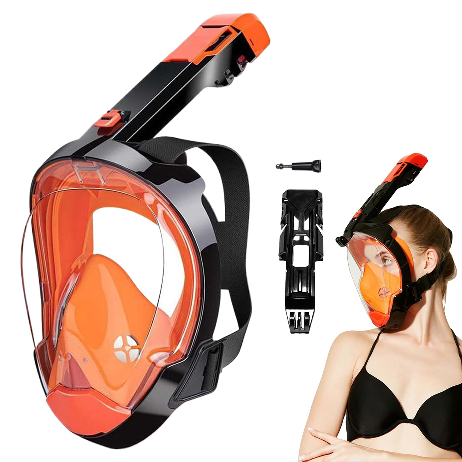 Máscara de buceo antiniebla | Máscara de buceo panorámica impermeable - Respiración submarina con drenaje automático para principiantes, nadadores, deportistas aficionados y viajeros