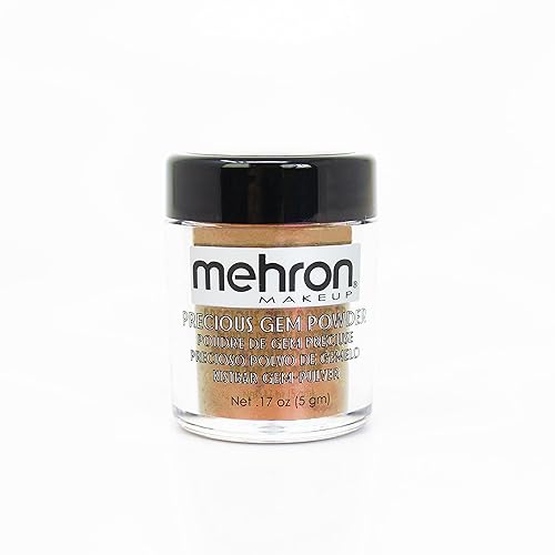 Mehron Polvo de ojos brillante con pigmento suelto de gema preciosa de maquillaje (0.17 oz) (Topacio)
