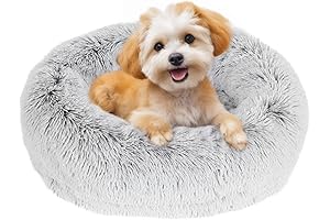 JOLLYVOGUE Calming Donut Dog Bed For Small Puppy (20")