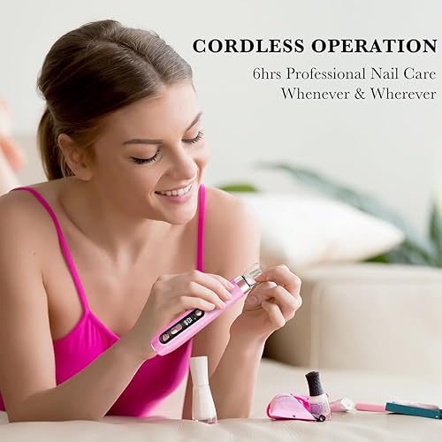 Miniatura 3 de ENGERWALL Kit profesional de manicura y pedicura, juego de lima de uñas eléctrica, máquina perforadora eléctrica portátil e inalámbrica, herramienta