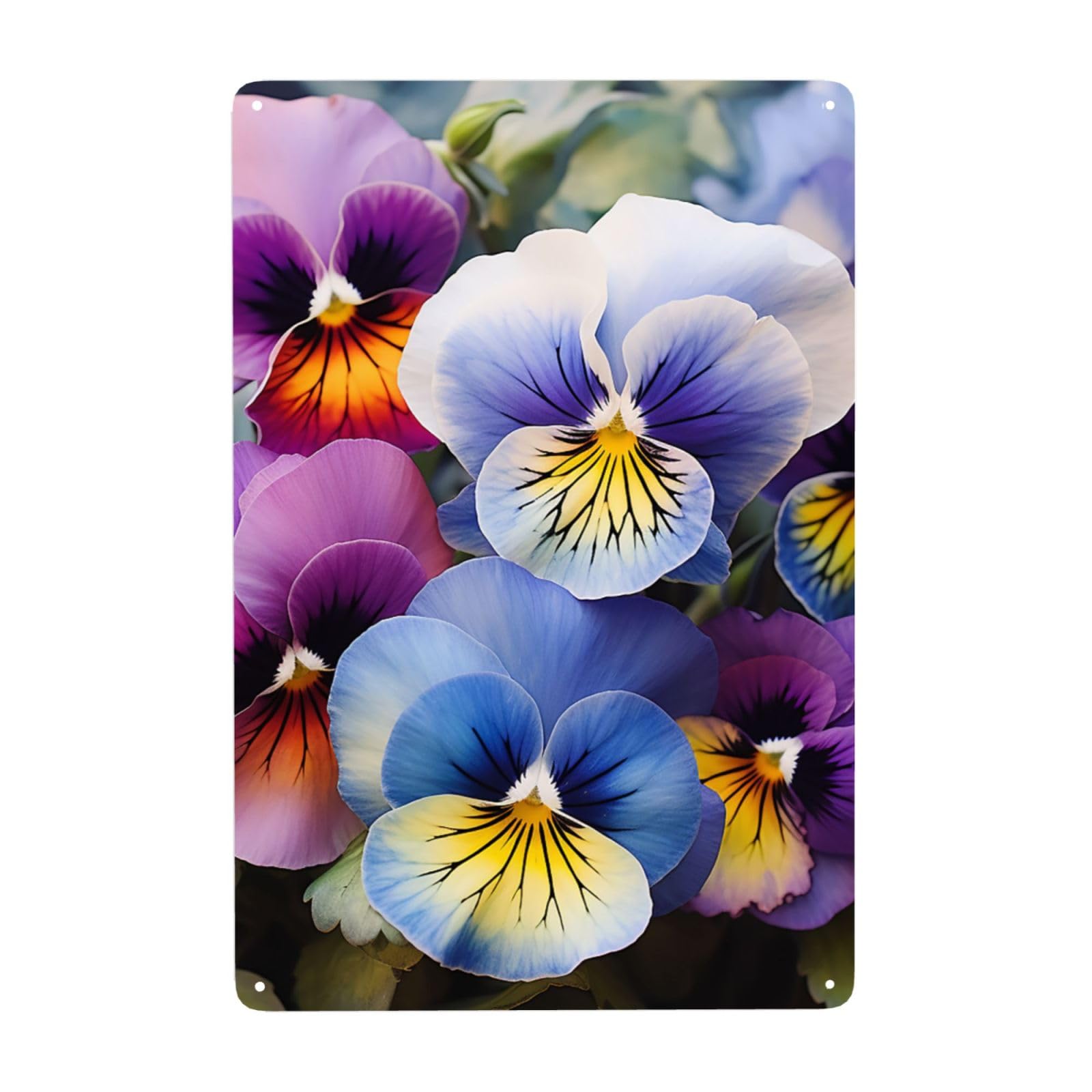 Vintage Metal Tin Signs Retro Garage Signs Stylish Wall Art Plaques for Home Decor Unique Poster 8x12 Inch Pansy Perfection Metal Sign Outdoor Wall Decorations Gifts