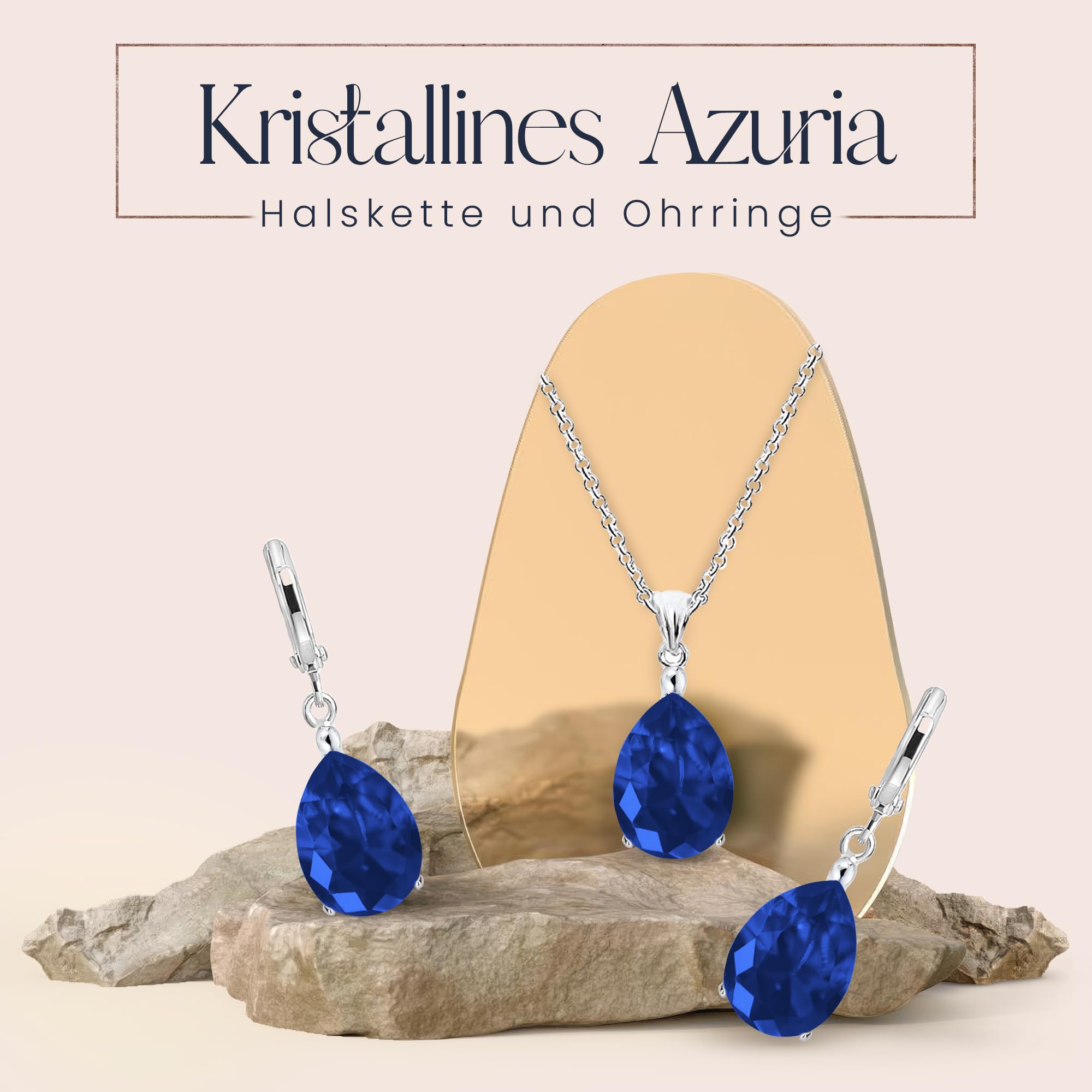 Crystalline Azuria Parures Lacrime per Donne Nozze Sposa Gioielleria Parure Con Collana e Orecchino Zirconia Damigella D'onore Gioielleria