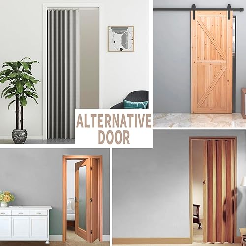 Miniatura 5 de Cortina para armario abierto, cortina plegable plisada para puerta, divisor de habitación de privacidad para separación, 1 panel con amarre, 39