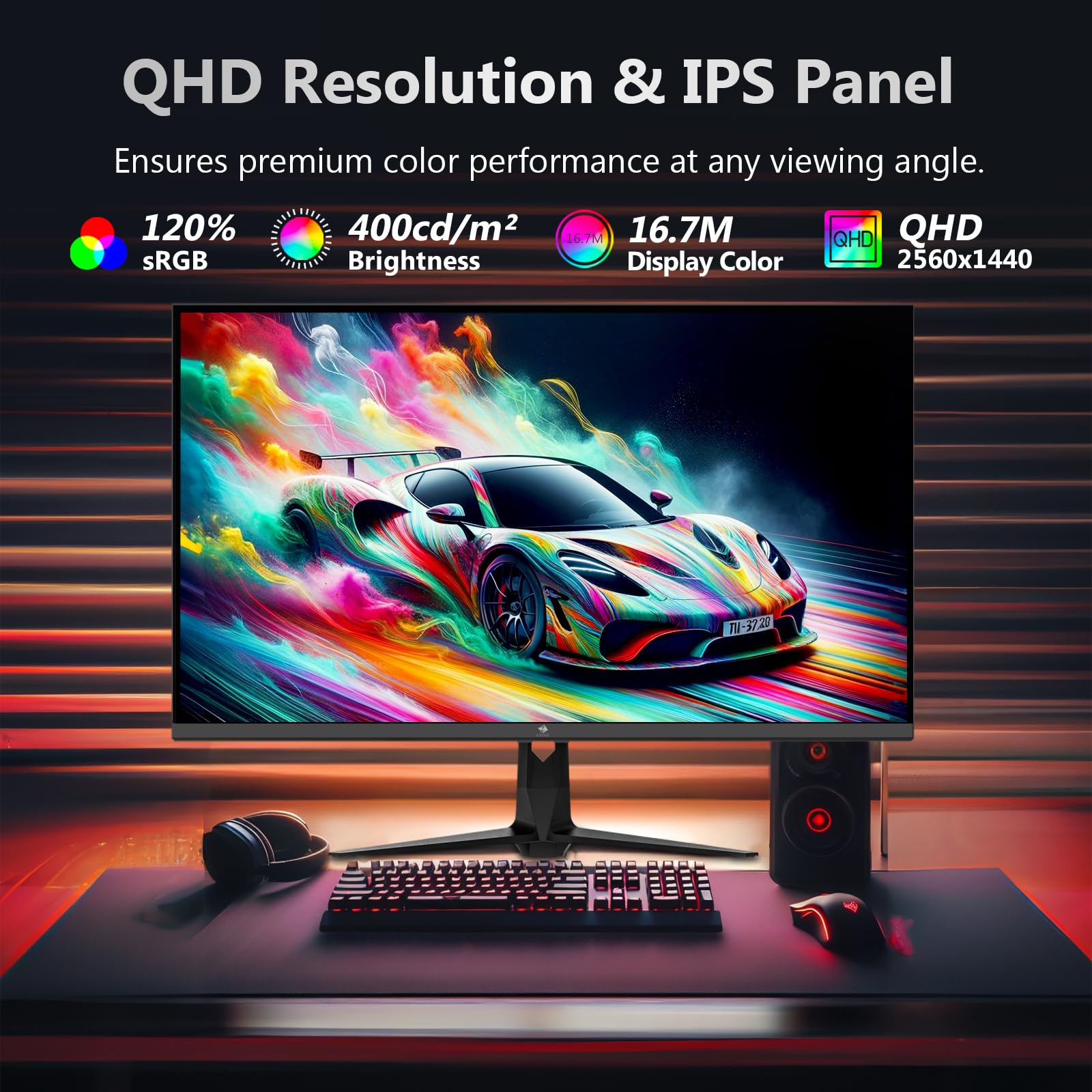 Z-Edge Gaming Monitor 27'' IPS QHD (2560 x 1440), 240 Hz (DP1.4×2), 1 ms, FreeSync, 16:9 LED monitor do gier, 144 Hz (HDMI2.0 × 2), regulowany nachylenie, 400 cd/m², VESA 100*100 mm (kabel DP w