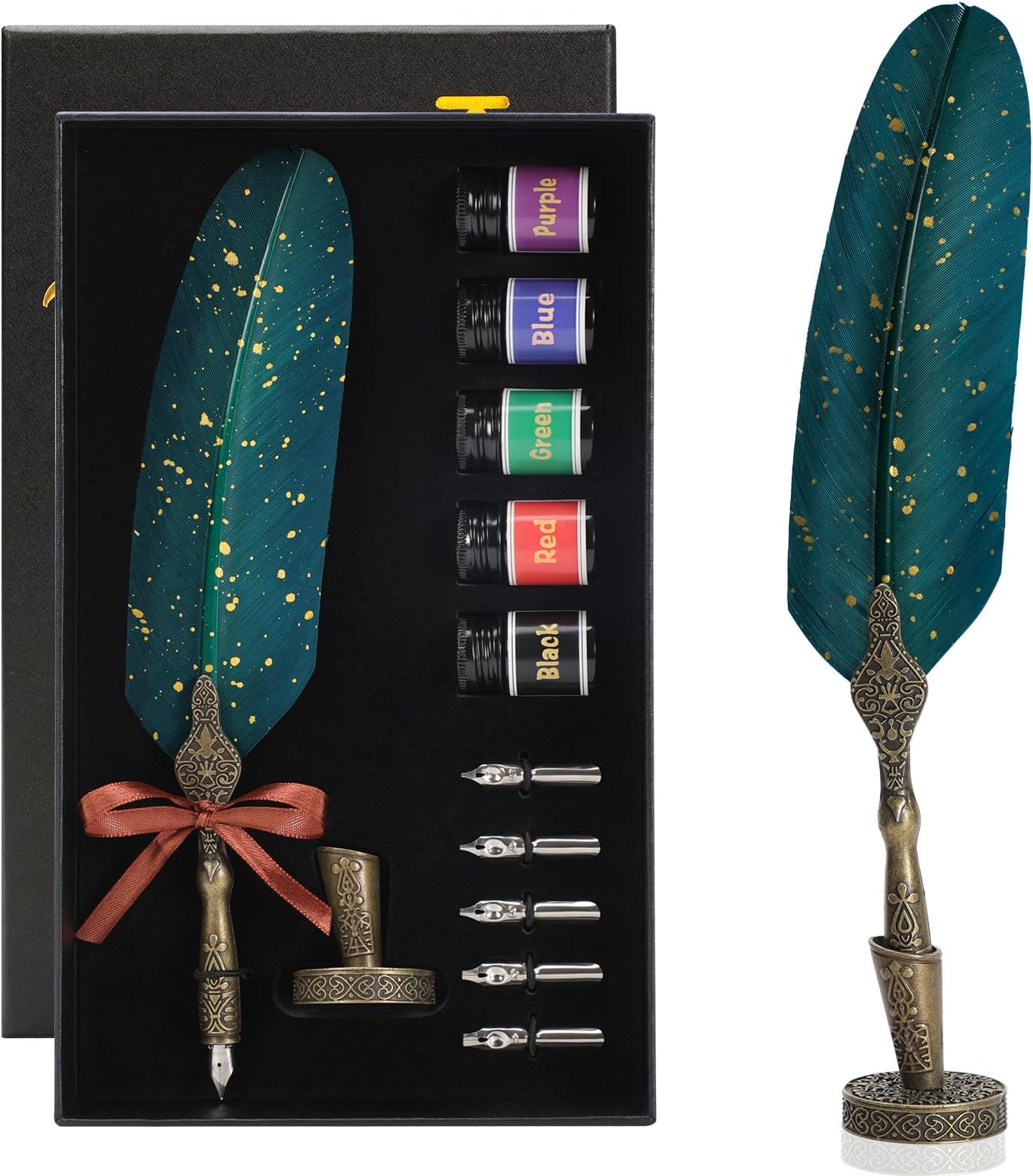 Quill Pen, Ink Pen, Feather Pen with Powdered Ink, Hand