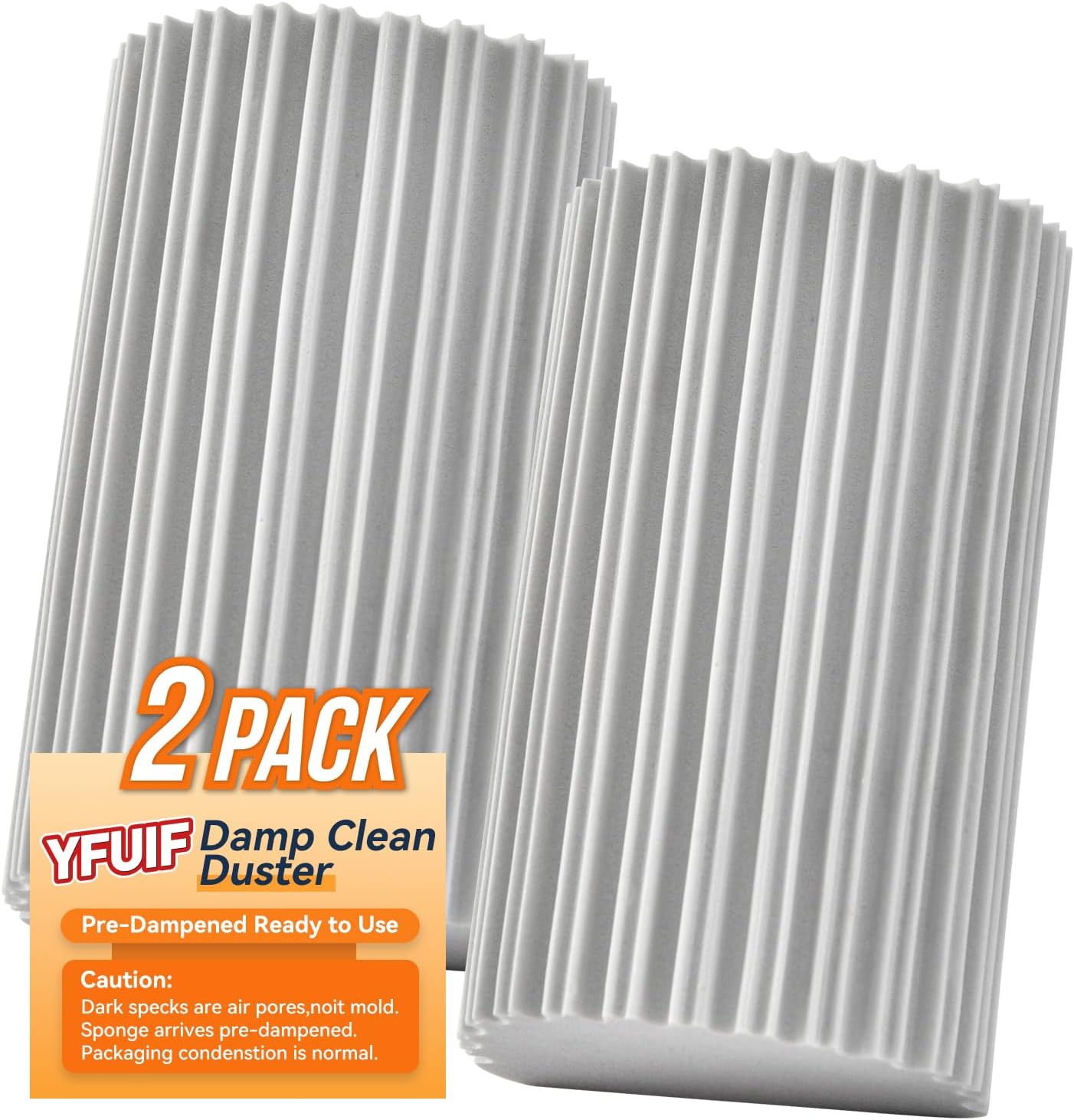 2/4/6/8-Pack Damp Clean Duster Sponge, Magic Sponge Eraser Baseboard Cleaner Tool, Dusters for Cleaning Blinds, Glass, Vents, Railings, Mirrors,Window Track Grooves and Faucets