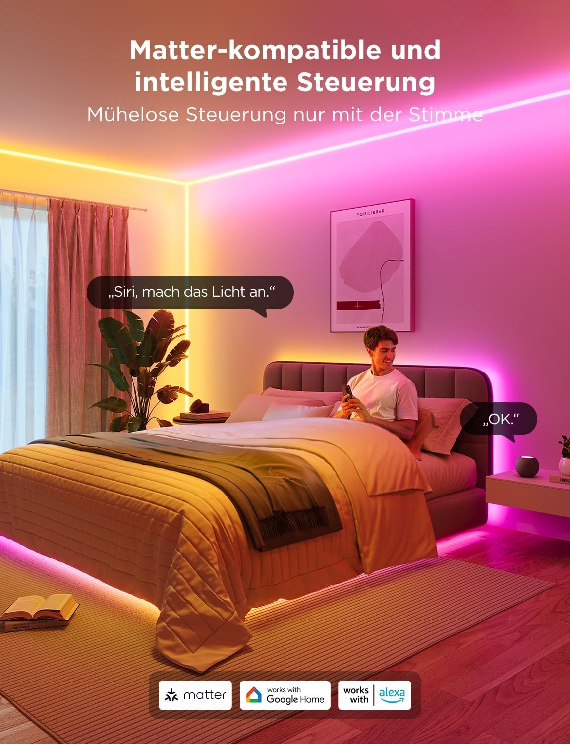 Govee Neon LED Strip für Sockelleiste, 3M RGBIC LED Streifen, Sanftes Licht | Streifen Matter-Kompatible für Wandlinien und Ecken, Musiksync, Zuschneidbar, Neon Licht Deko für Wohnzimmer, Korridor