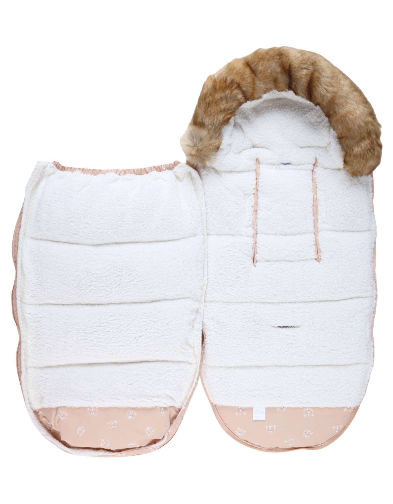 NOUKIE'S - Chancelière déperlante Rose - Coupe-vent - Doublure chaude pour l'hiver - Bébé - Compatible poussette et siège auto - 6 à 36 mois - Motif Félins - Anti-dérapant - 80x50 cm