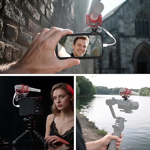 Miniatura 6 de NEEWER Microphone Shock Mount with Cold Shoe, 14" Thread for Camera Cages, Boom Arm Pole Stands, Tripods, Mic Holder Compatible with VM15 Rode NTG