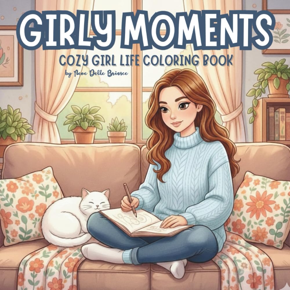 GIRLY MOMENTS: Album da colorare cozy per adolescenti e adulti con scene di vita quotidiana, relax, momenti rilassanti e atmosfere femminili