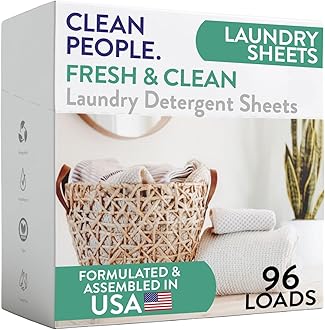 The Clean People Laundry Detergent Sheets - Laundry Soap - Ultra Concentrated, Recyclable Packaging, Stain Fighting - Fresh Scent, 96 Pack