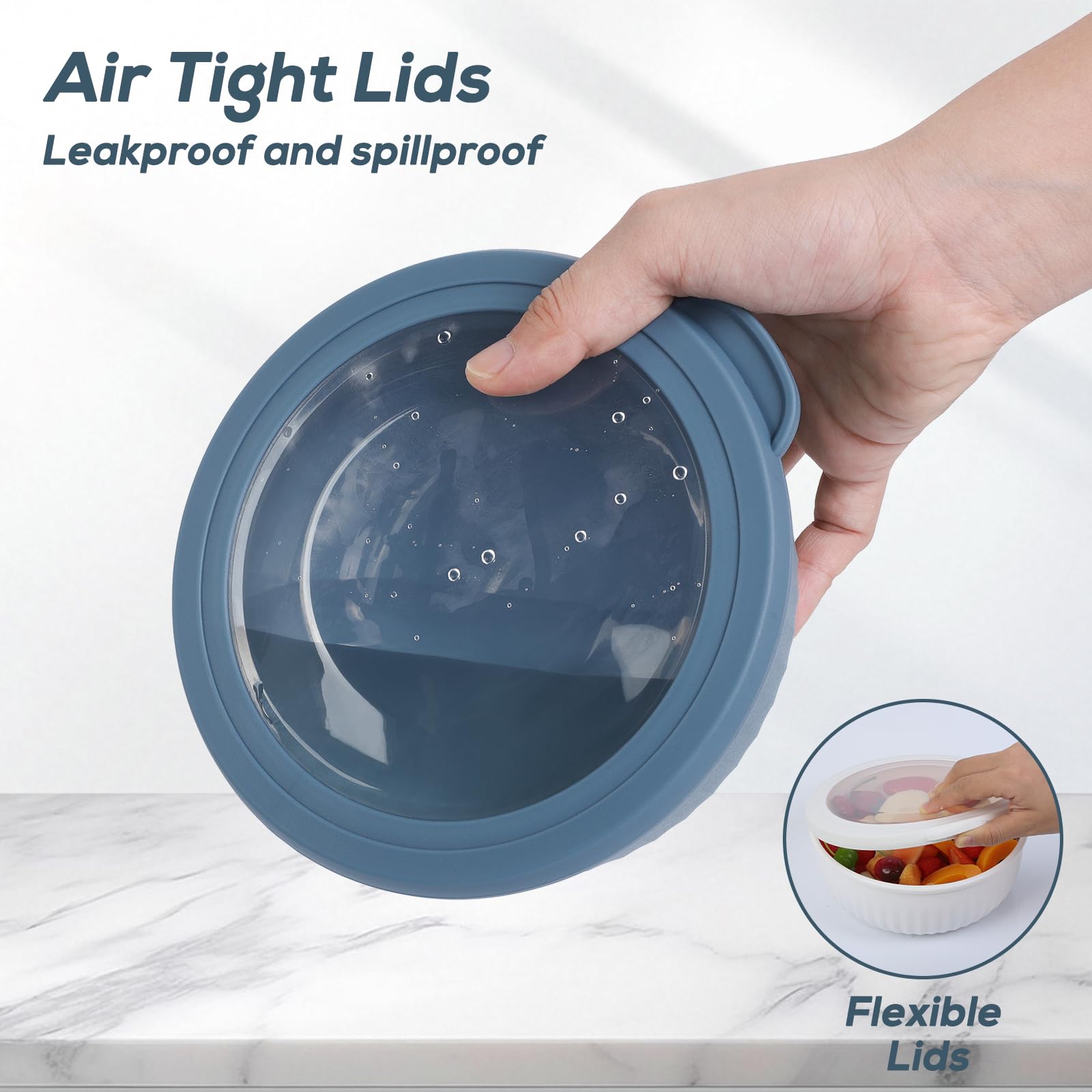 Cozary 4 pezzi Insalatiera con Coperchio, Ciotole Plastica (400ML, 780ML,1400ML, 2200ML), Impilabili, Insalatiera per Ciotole da Dessert per Campeggio, Senza BPA, Adatto a Microonde e Lavastoviglie
