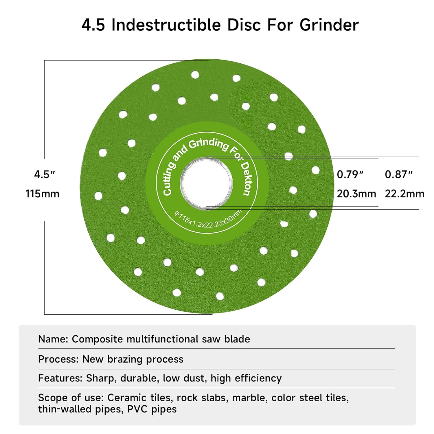 3pcs 4" Inch Diamond Angle Grinder Cutting Disc, Used for Angle Grinder，Ultra-Thin Cutting Grinding for Grinding Jade, Crystal, Wine Bottles, Tile.