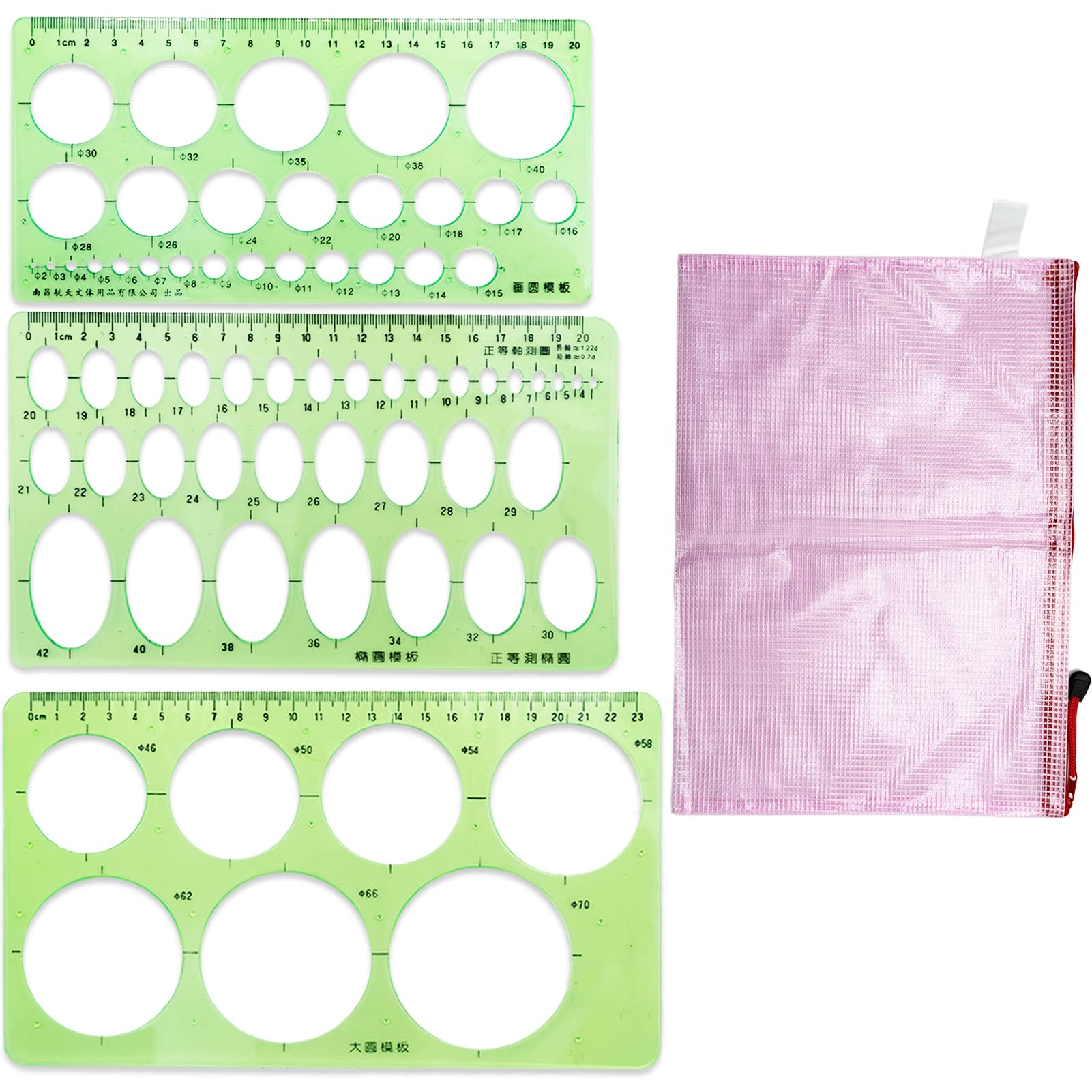 Buy 3 Pieces Circle Template Stencil Set Drawing Ruler Aid Measuring