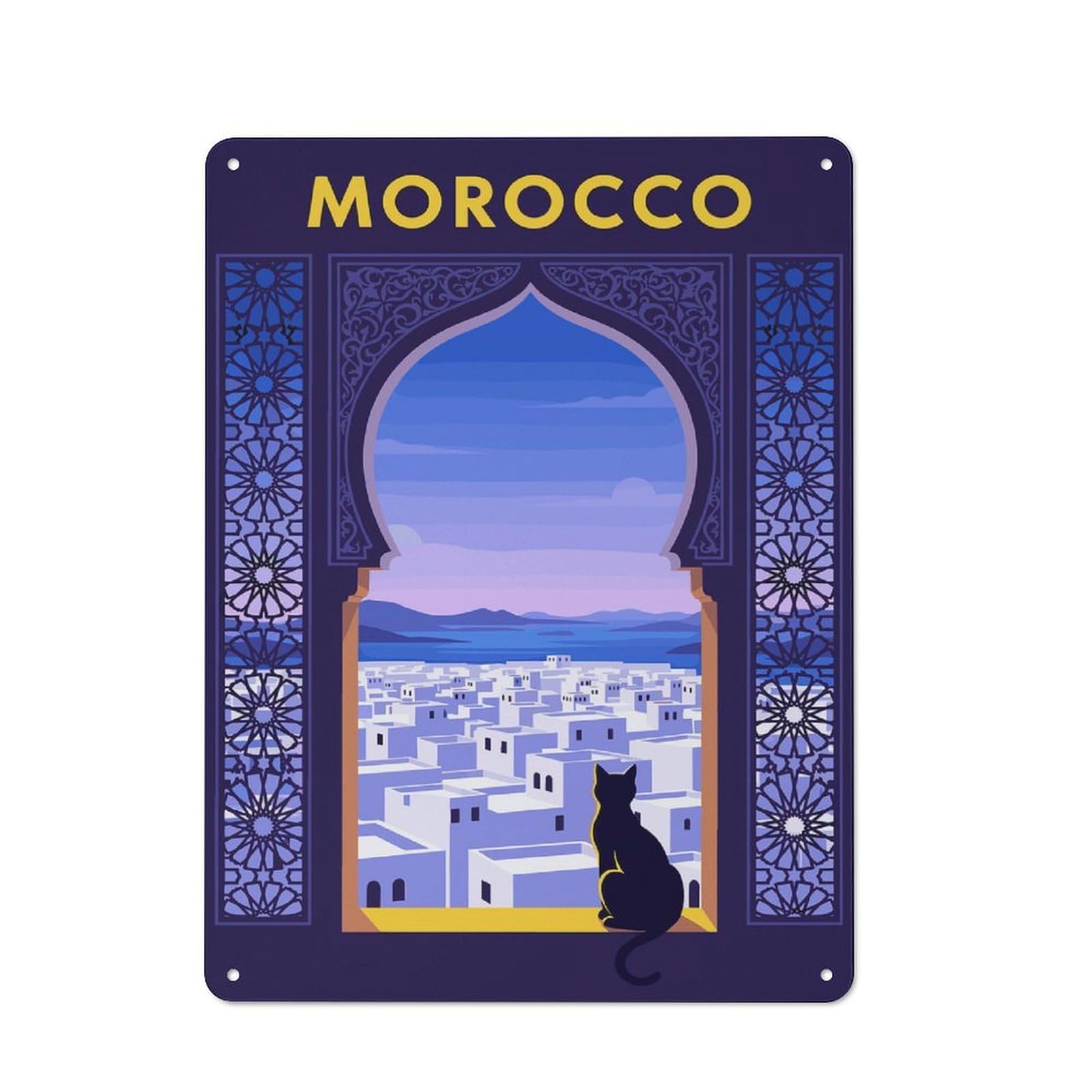 Cosy Morocco Travel (8) Metal Plaque 40x30cm, Kitchen Wall Decor for Kitchen, Cafe, Pantry Or Dining Room