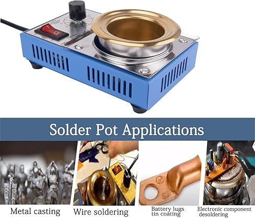 Miniatura 6 de Olla de soldadura placa de titanio para baño de soldadura de 150 W 110 V con olla extra de 1969in y raspador de pasta de soldadura 3920-8420F