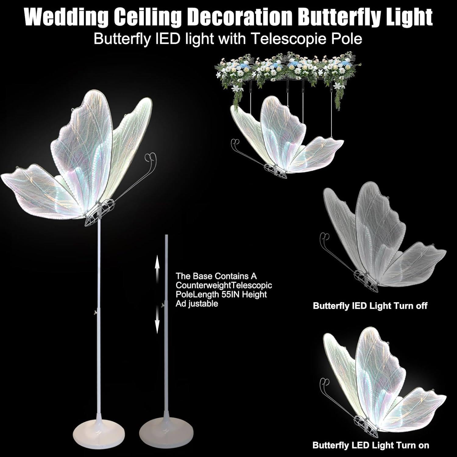 Amazon.co.jp: LED バタフライ 2 個セット、光るバタフライ