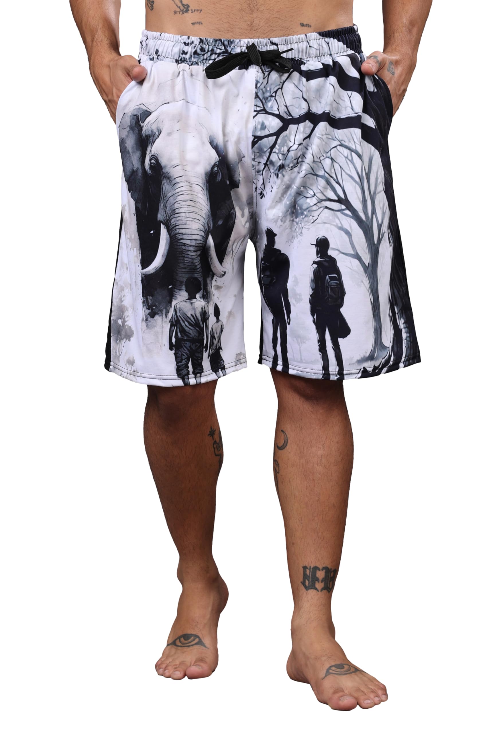 Jungle Safari Printed Men Shorts-image-39