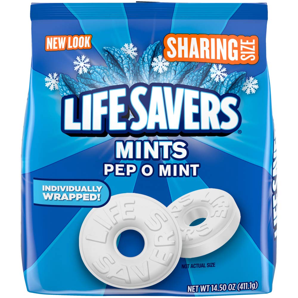 LIFE SAVERS Breath Mints Hard Candy - Pep-O-Mint Flavor Sharing Size, LIFE SAVERS Hard Candy, 13 oz Bag