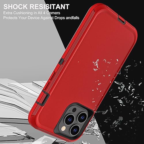 Miniatura 5 de Funda para iPhone 13 Pro Max, grado militar 3 en 1, resistente a los golpes, a prueba de caídas, polvo con 2 protectores de pantalla de vidrio
