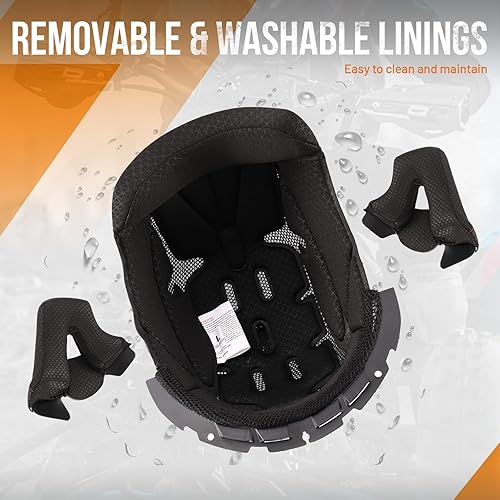 Miniatura 6 de Casco modular para motocicleta de cara completa con visera dual abatible, aprobado por DOT, ligero y en color negro mate