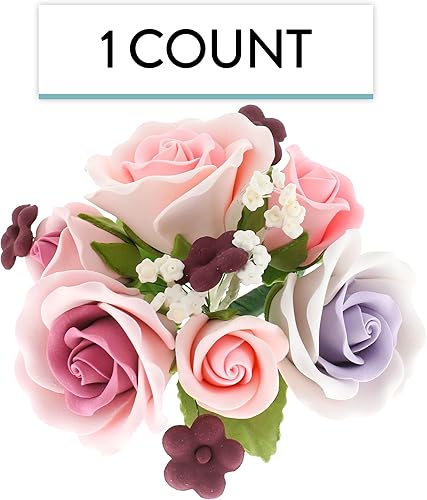 Miniatura 3 de Global Sugar Art Ramo de flores para pastel de azúcar rosa y lavanda, 1 unidad por el chef Alan Tetreault