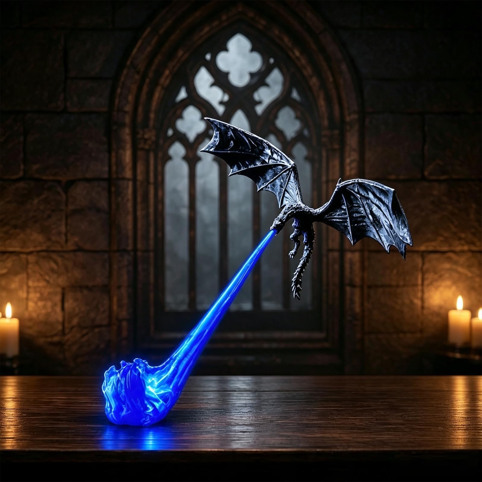 Dragon Book Nook Light, 3D Printed Fantasy Fire-Breathing Bookshelf Decor