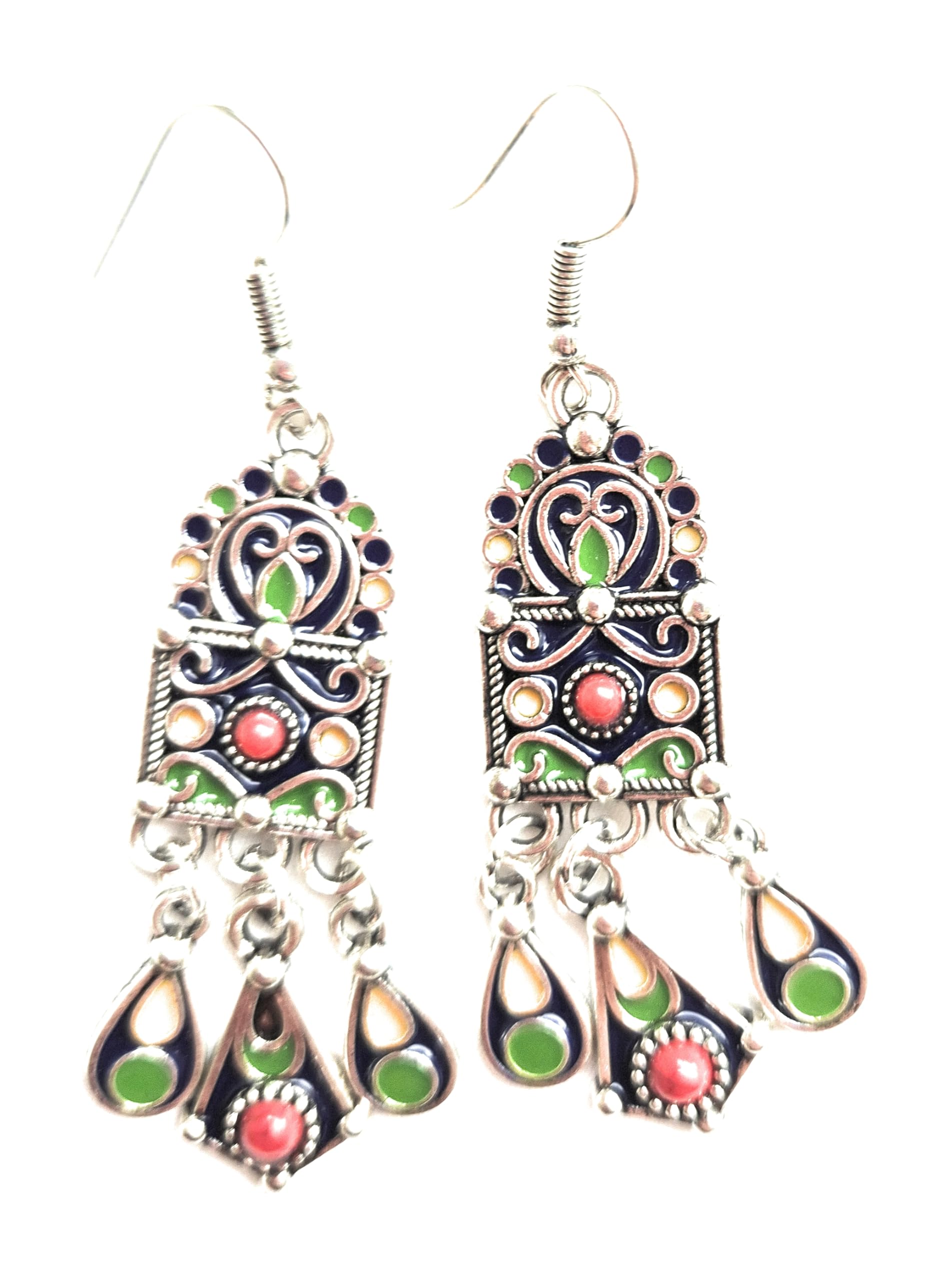 Boucles D'oreilles Berbères Kabyles En Acier Inoxydable - Dormeuses Argenté - Neuf Avec étiquettes