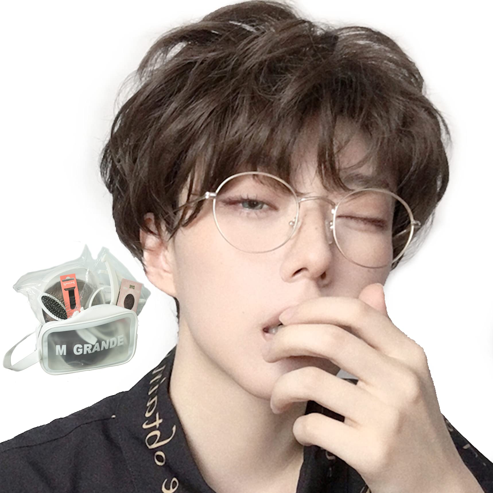 MGRANDE wig premium line 【 active top stylist produce 】 6 items set inner color line men's original wig short small face effect(natural brownCa DY10A)