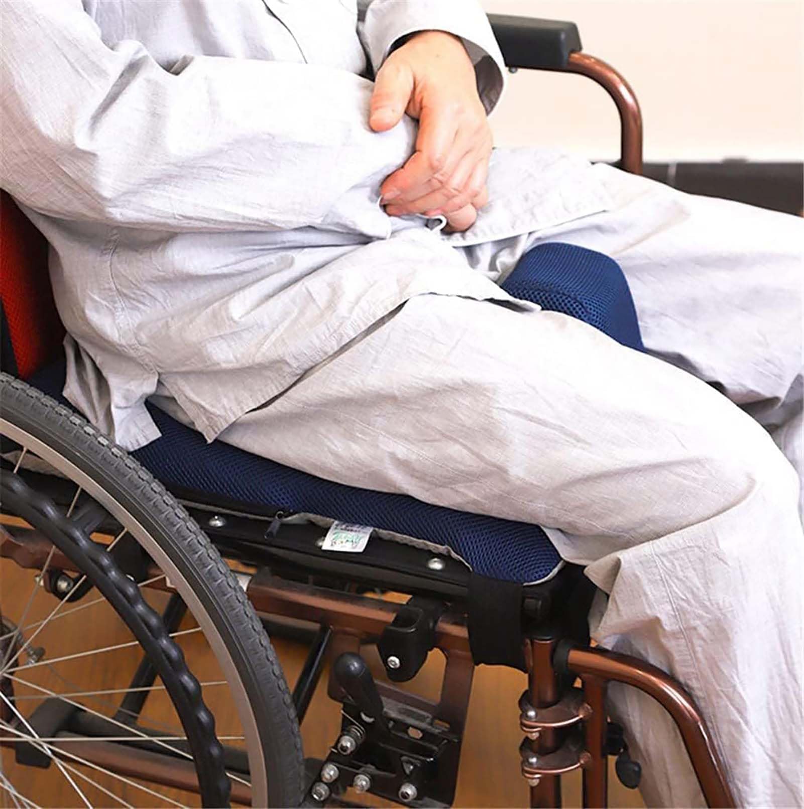Cojín para silla de ruedas, diseño antideslizante, limitador ajustable, prevención de úlceras, alivio de presión, mayor comodidad y estabilidad