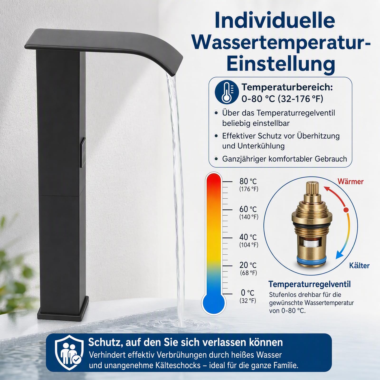 Rubinetto per lavabo, con sensore a infrarossi, per bagno, miscelatore automatico, senza contatto, con sensore, cromato nero
