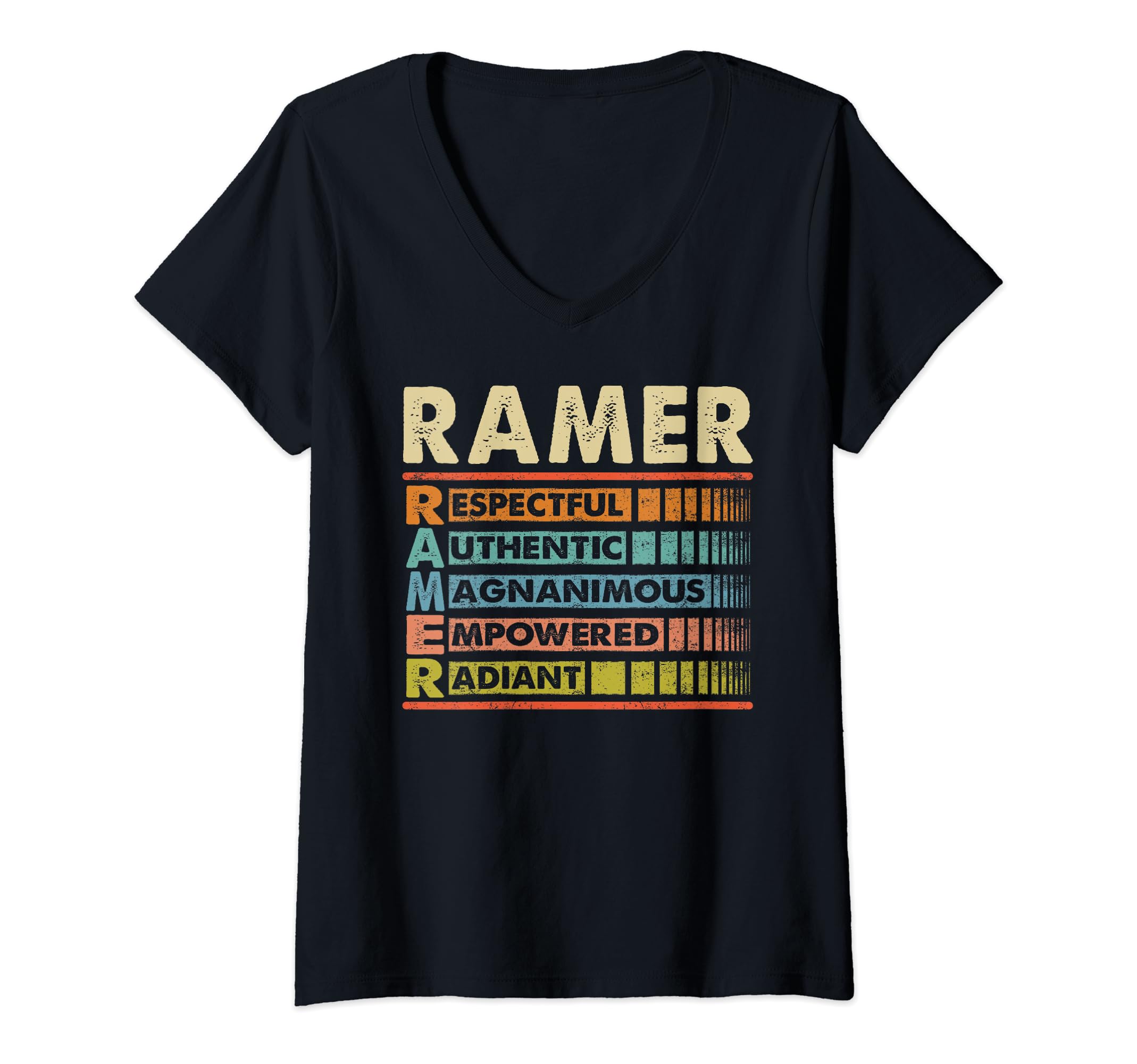 Team RAMER Family NameWomens RAMER Family Name, RAMER Last Name Team V-Neck T-Shirt