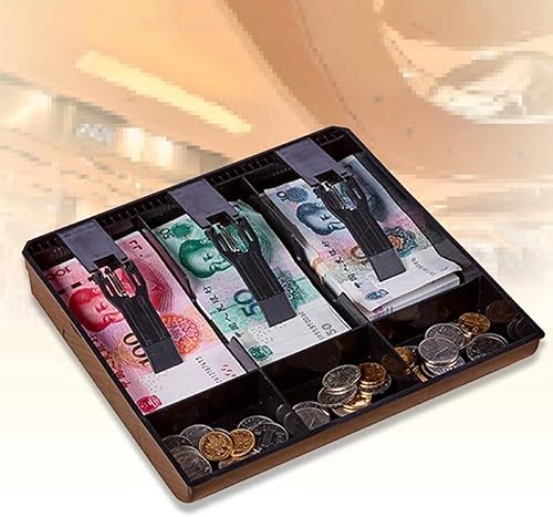 Miniatura 2 de Bandeja de inserción de cajón de efectivo, caja registradora de moneda, organizador de moneda, estuche de almacenamiento portátil con clip de