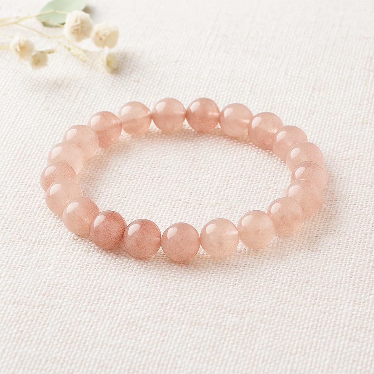 8mm Natural Gemstone Beaded Bracelet for Women, Dainty Round Crystal Stretch Bracelets, Spiritual Healing & Calming Stone Jewelry Gift - Image 3
