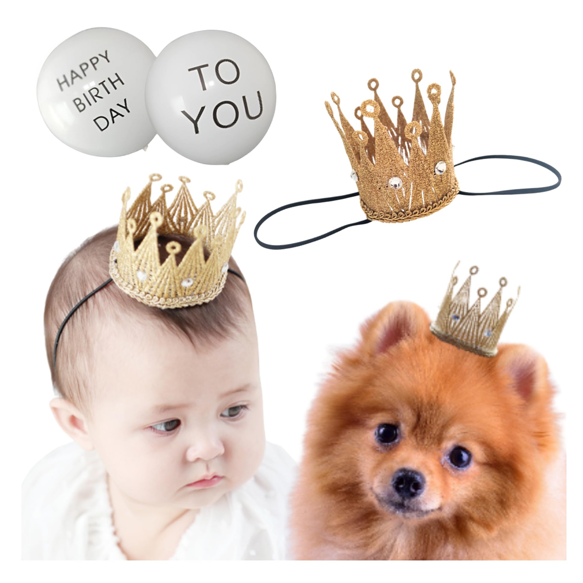 Amazon | [MIHI] クラウン ベビークラウン ペットにも 王冠 ヘアバンド