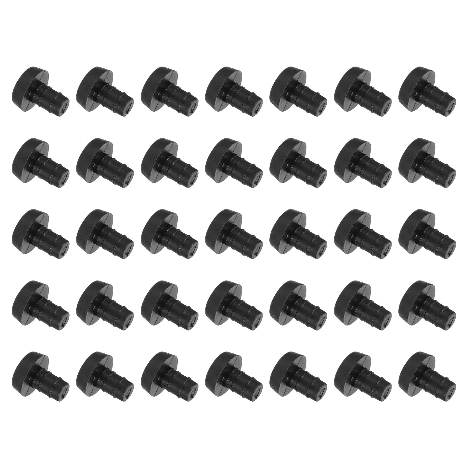 PATIKIL 6 x 13mm Soft Stem Bumpers, PE Anti-Collision Embedded Bumpers Flat Anti-Slip Pads for Patio Table Cabinet Furniture