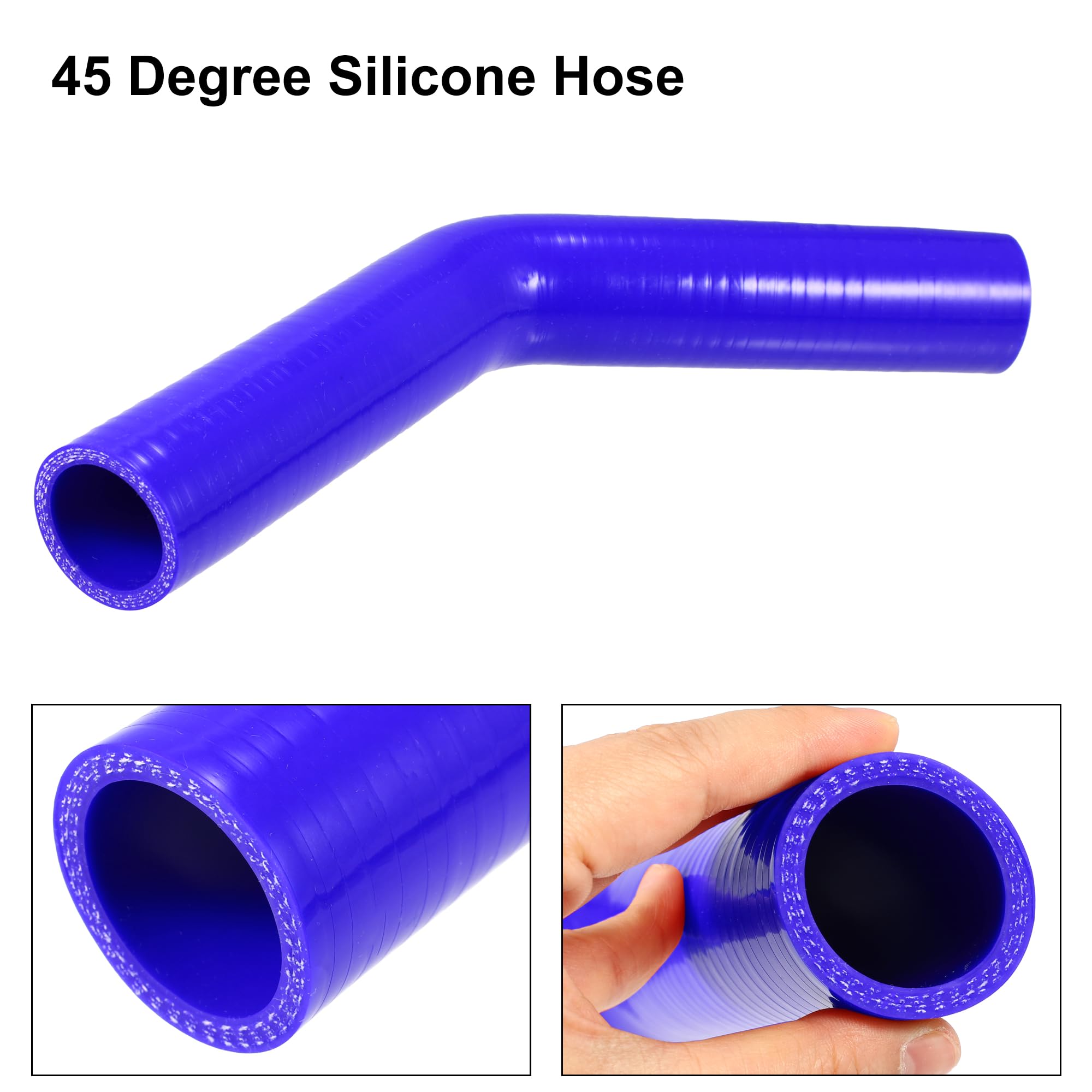 A ABSOPRO Manguera De Silicona 32Mm 45° Para Intercooler Turbo 1Pc | Color Azul, Interior 32Mm/1.26", Exterior 42Mm/1.65", Grosor 5Mm, Longitud 150Mm, Temp -60~300°C, Universal